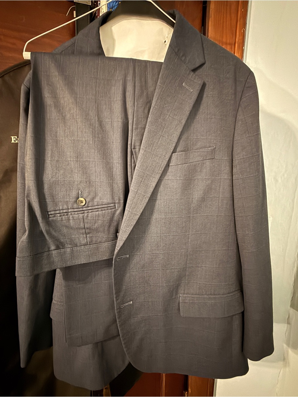 Haggar Men's Blue Windowpane Two-Piece Suit